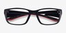 Furnace Black Red PlasticEyeglass Frames from EyeBuyDirect, Closed View