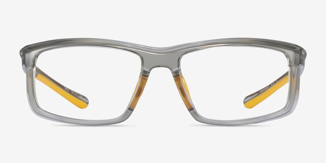 Drill Clear Gray Yellow PlasticEyeglass Frames from EyeBuyDirect, Front View