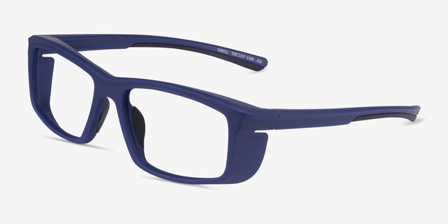 Drill Navy Black PlasticEyeglass Frames from EyeBuyDirect, Angle View