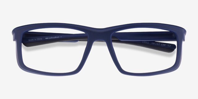 Drill Navy Black PlasticEyeglass Frames from EyeBuyDirect, Closed View