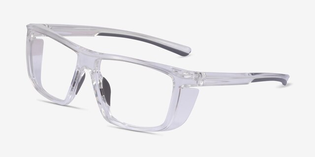 Cast Clear Gray PlasticEyeglass Frames from EyeBuyDirect, Angle View