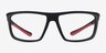 Cast Black Red PlasticEyeglass Frames from EyeBuyDirect, Front View