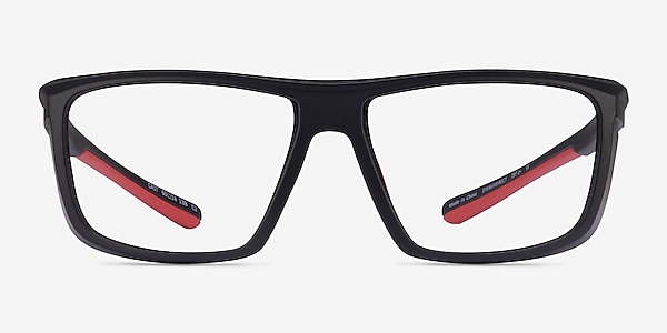 Cast Black Red Plastic Eyeglass Frames