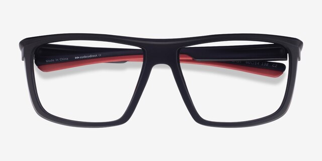 Cast Black Red PlasticEyeglass Frames from EyeBuyDirect, Closed View