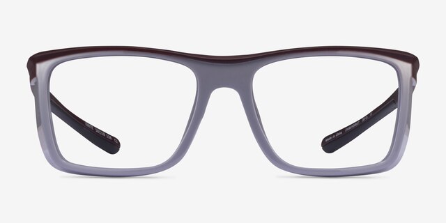 Ignite Dark Red Gray PlasticEyeglass Frames from EyeBuyDirect, Front View