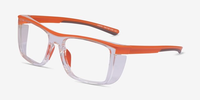 Ignite Orange Clear PlasticEyeglass Frames from EyeBuyDirect, Angle View