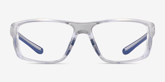 Buff Clear Blue PlasticEyeglass Frames from EyeBuyDirect, Front View