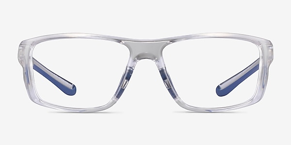 Buff Clear Blue Plastic Eyeglass Frames