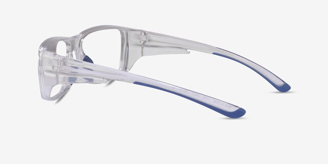 Buff Clear Blue PlasticEyeglass Frames from EyeBuyDirect, Side View