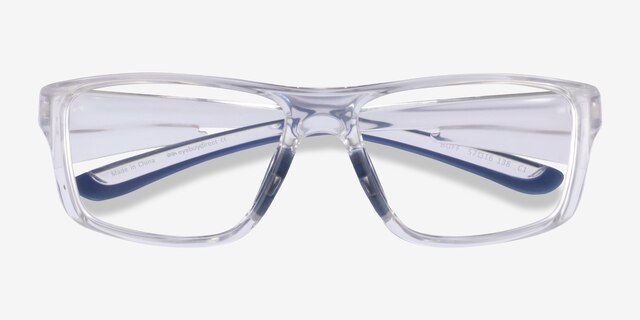 Buff Clear Blue PlasticEyeglass Frames from EyeBuyDirect, Closed View