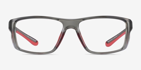 Buff Clear Gray Red Plastic Eyeglass Frames