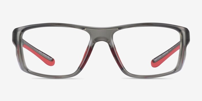 Buff Clear Gray Red Plastic Eyeglass Frames from EyeBuyDirect