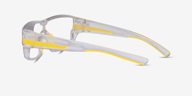 Weld Clear Yellow PlasticEyeglass Frames from EyeBuyDirect, Side View