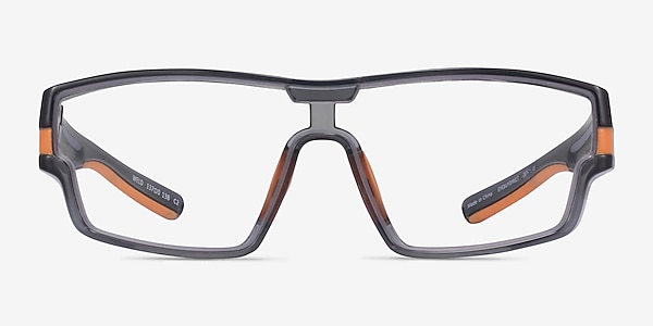 Weld Clear Gray Orange Plastic Eyeglass Frames