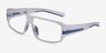 Dust Clear Navy PlasticEyeglass Frames from EyeBuyDirect, Angle View