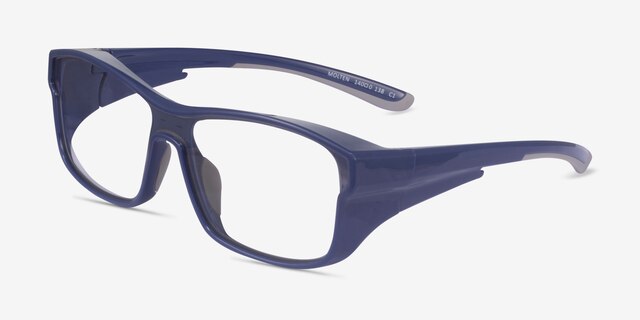 Molten Navy Gray PlasticEyeglass Frames from EyeBuyDirect, Angle View