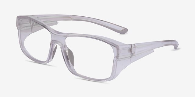 Molten Clear Gray PlasticEyeglass Frames from EyeBuyDirect, Angle View