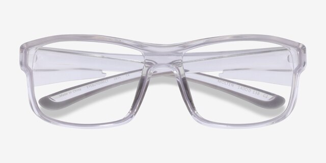 Molten Clear Gray PlasticEyeglass Frames from EyeBuyDirect, Closed View