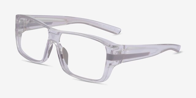 Flash Clear Gray PlasticEyeglass Frames from EyeBuyDirect, Angle View