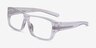 Flash Clear Gray PlasticEyeglass Frames from EyeBuyDirect, Angle View