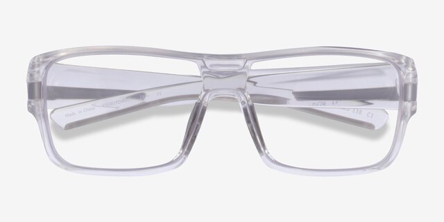 Flash Clear Gray PlasticEyeglass Frames from EyeBuyDirect, Closed View
