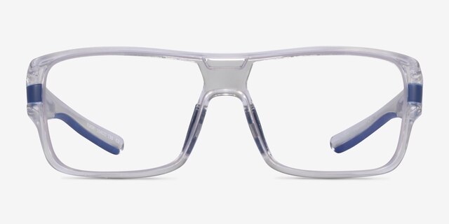 Flash Clear Blue PlasticEyeglass Frames from EyeBuyDirect, Front View