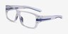 Flash Clear Blue PlasticEyeglass Frames from EyeBuyDirect, Angle View