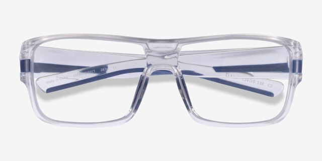 Flash Clear Blue PlasticEyeglass Frames from EyeBuyDirect, Closed View