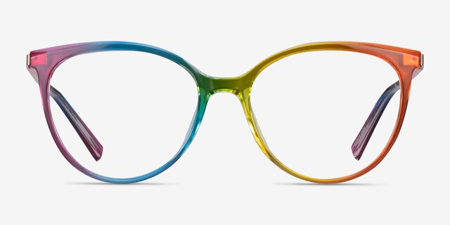 Positivity Rainbow PlasticEyeglass Frames from EyeBuyDirect, Front View
