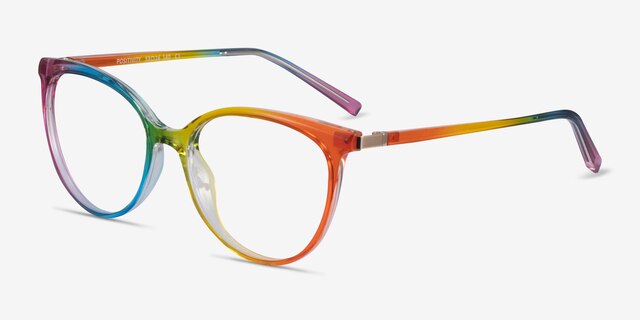 Positivity Rainbow PlasticEyeglass Frames from EyeBuyDirect, Angle View