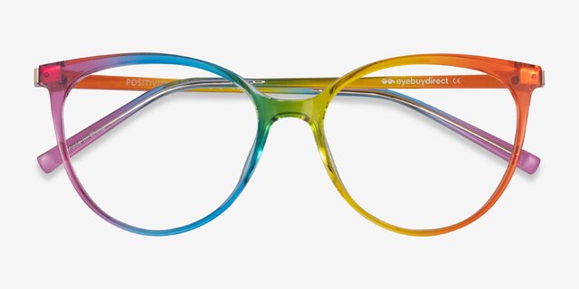 Positivity Rainbow PlasticEyeglass Frames from EyeBuyDirect, Closed View