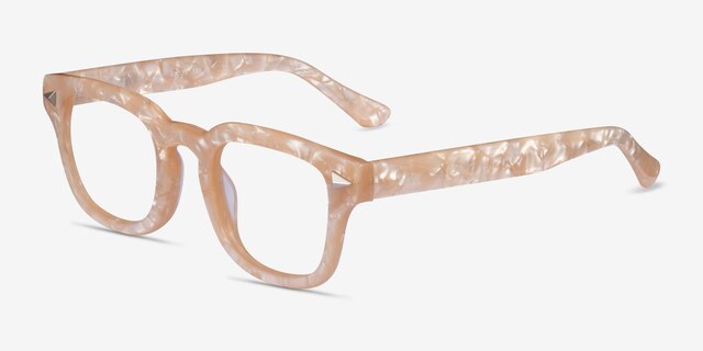 Aglow Champagne AcetateEyeglass Frames from EyeBuyDirect, Angle View