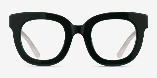 Astra Dark Green White Acétate Montures de lunettes de vue