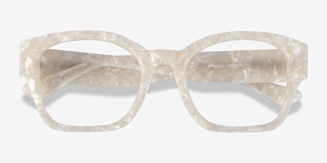 Proxima White AcetateEyeglass Frames from EyeBuyDirect, Closed View