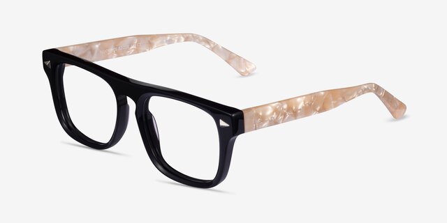 Fluoresce Black Champagne AcetateEyeglass Frames from EyeBuyDirect, Angle View