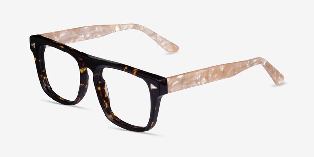 Fluoresce Tortoise Champagne AcetateEyeglass Frames from EyeBuyDirect, Angle View