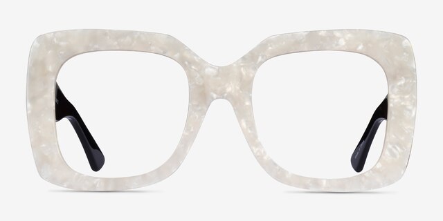 Spacey White AcetateEyeglass Frames from EyeBuyDirect, Front View