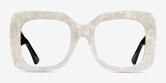 Spacey White Acetate Eyeglass Frames from EyeBuyDirect