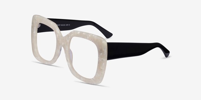 Spacey White AcetateEyeglass Frames from EyeBuyDirect, Angle View