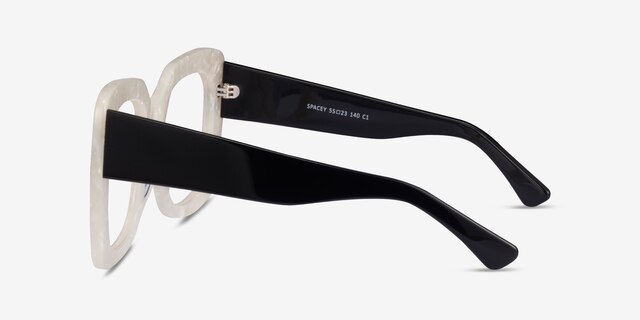 Spacey White AcetateEyeglass Frames from EyeBuyDirect, Side View