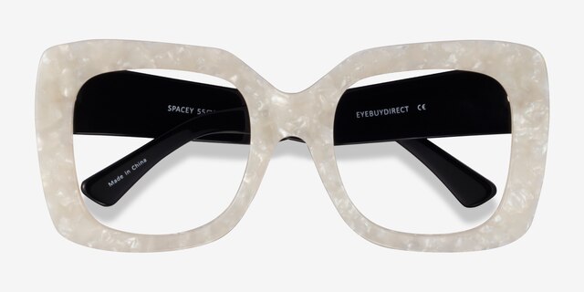 Spacey White AcetateEyeglass Frames from EyeBuyDirect, Closed View