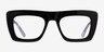 Planetary Black Gray AcetateEyeglass Frames from EyeBuyDirect, Front View