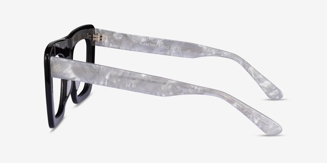 Planetary Black Gray AcetateEyeglass Frames from EyeBuyDirect, Side View