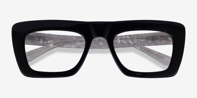 Planetary Black Gray AcetateEyeglass Frames from EyeBuyDirect, Closed View