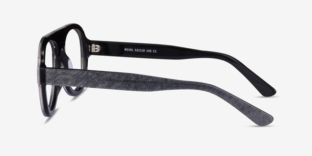 Revel Shiny Gray AcetateEyeglass Frames from EyeBuyDirect, Side View