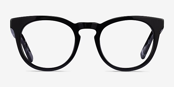 Lush Black Floral Acetate Eyeglass Frames