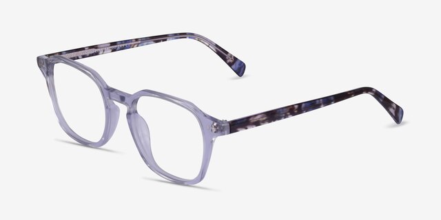 Hopkins Clear Purple Floral AcetateEyeglass Frames from EyeBuyDirect, Angle View
