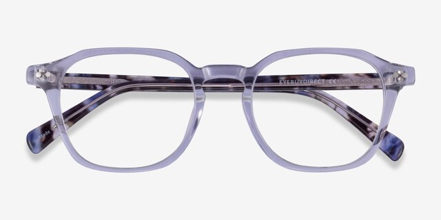 Hopkins Clear Purple Floral AcetateEyeglass Frames from EyeBuyDirect, Closed View