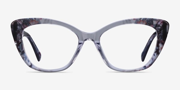 Vivi Clear Gray Floral Acétate Montures de lunettes de vue