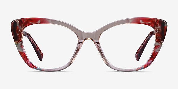 Vivi Clear Nude Floral Acetate Eyeglass Frames